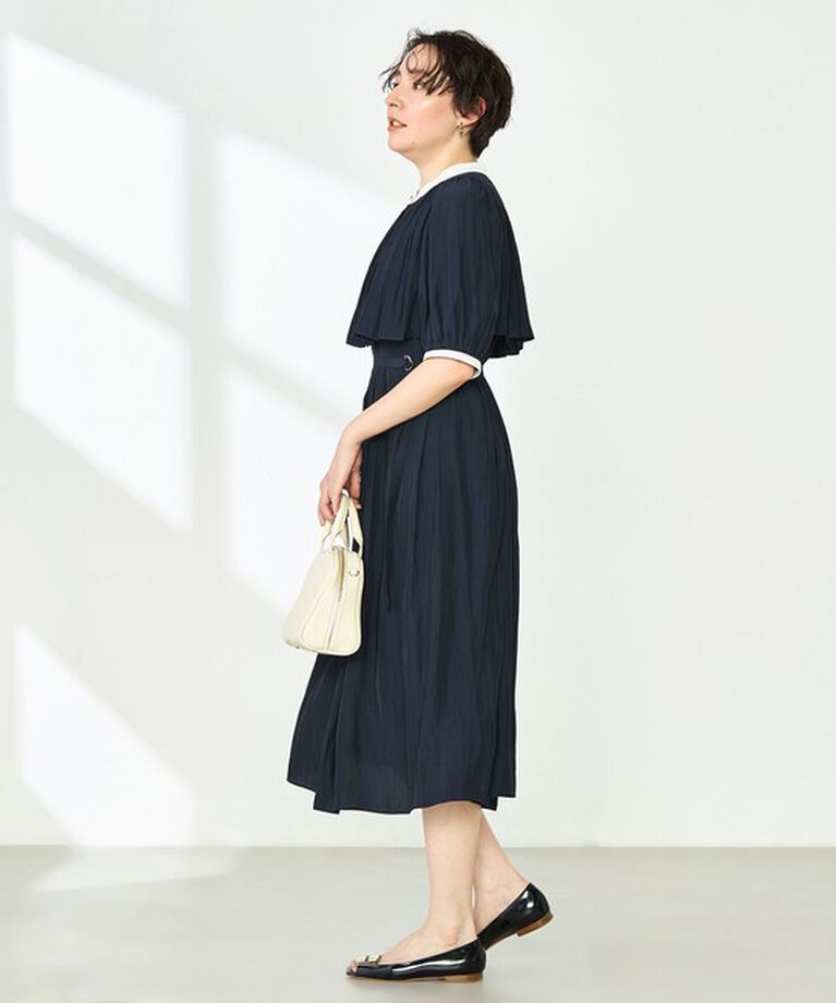 NOLLEY'S「ウォッシャブル割繊ケープ風ワンピース」|ワンピース|
