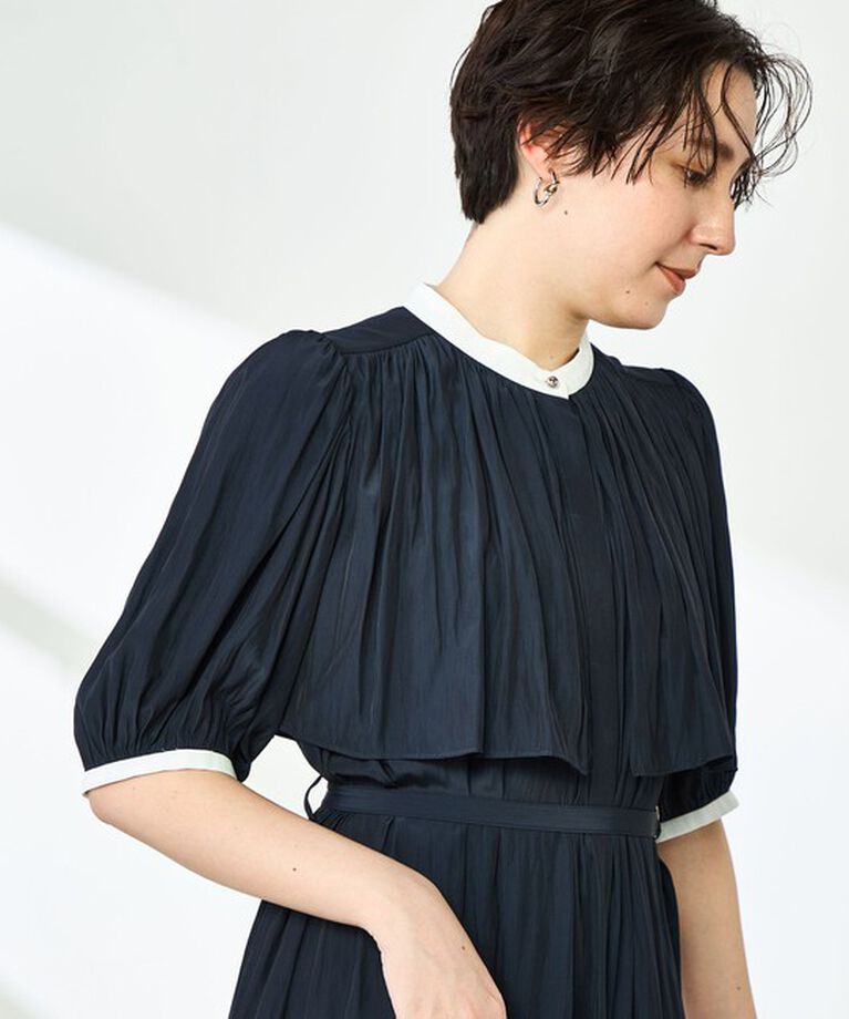 NOLLEY'S「ウォッシャブル割繊ケープ風ワンピース」|ワンピース|