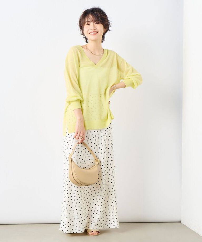 NOLLEY'S sophi「ウォッシャブルドットサテンナロースカート」|スカート|