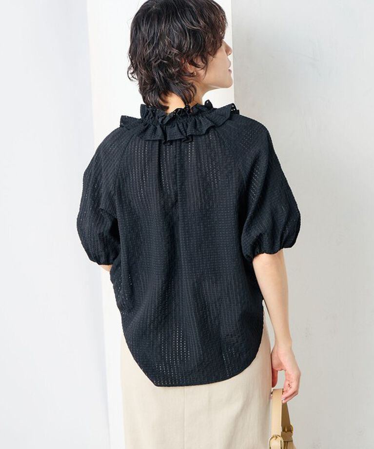 NOLLEY'S sophi「サッカーチェックフリルネックブラウス」|シャツ・ブラウス|