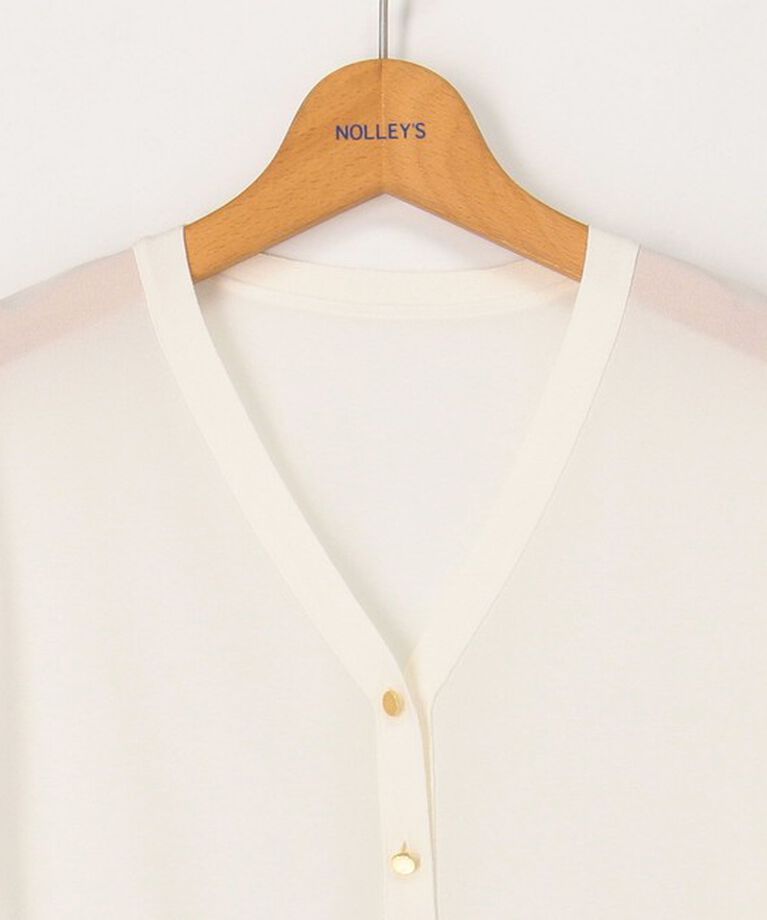 NOLLEY'S「《手洗い可能》シフォンVネックカーディガン」|カーディガン|