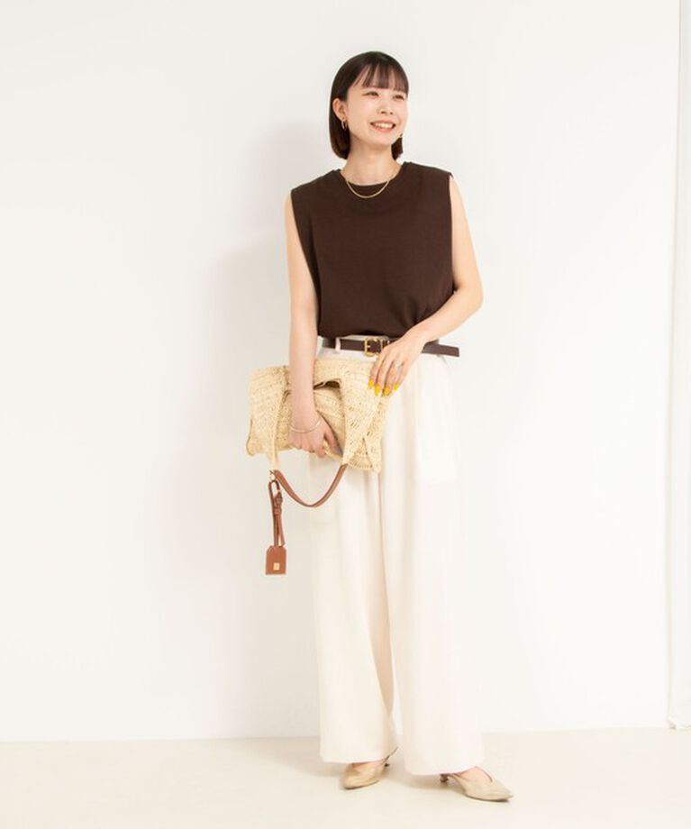 NOLLEY'S「《セットアップ対応》ウォッシャブル麻調タックワイドパンツ」|その他|