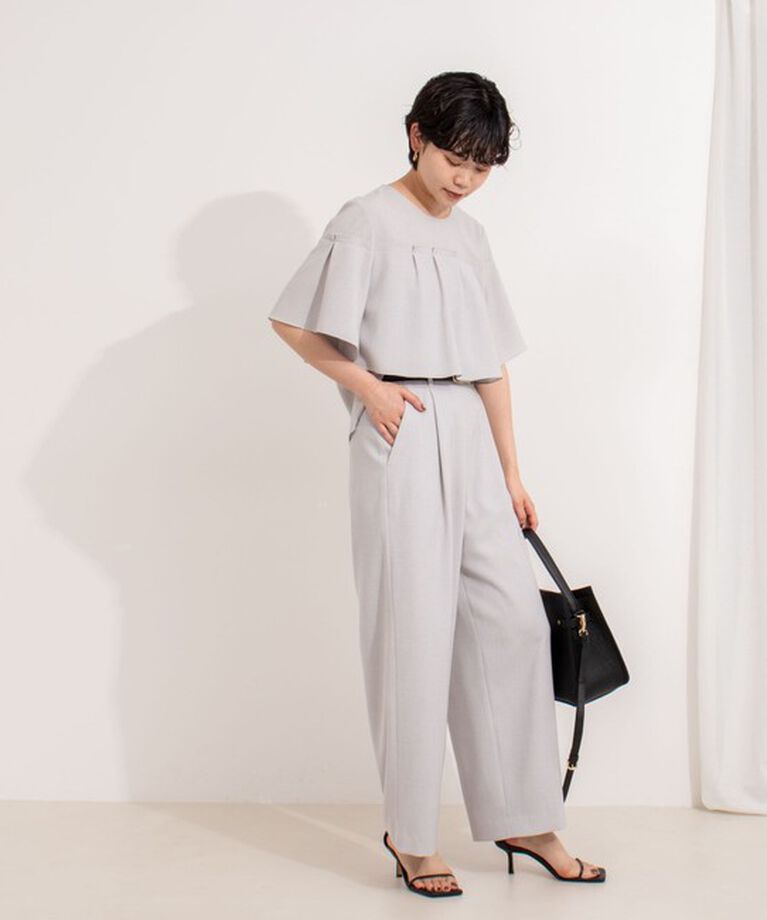 NOLLEY'S「《セットアップ対応》ウォッシャブル麻調タックワイドパンツ」|その他|