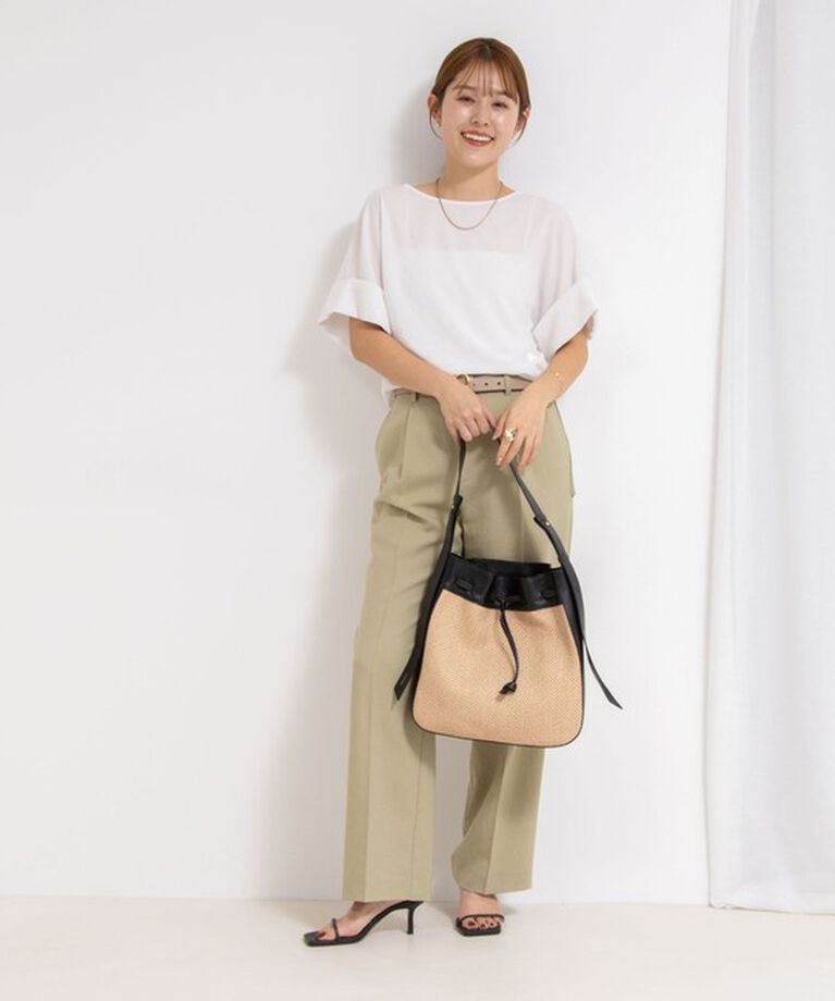 NOLLEY'S「【松葉☆別注アイテム】《セットアップ対応》エアリージョーゼットWカフスブラウス」|シャツ・ブラウス|