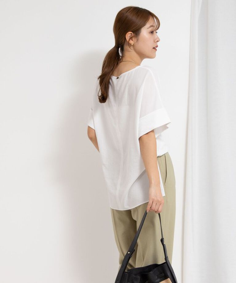 NOLLEY'S「【松葉☆別注アイテム】《セットアップ対応》エアリージョーゼットWカフスブラウス」|シャツ・ブラウス|