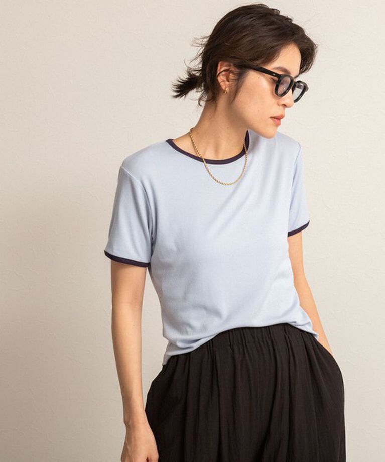 NOLLEY'S「【MAQWEL/マクウェル】リンガーリブ半袖Tシャツ」|Tシャツ・カットソー|