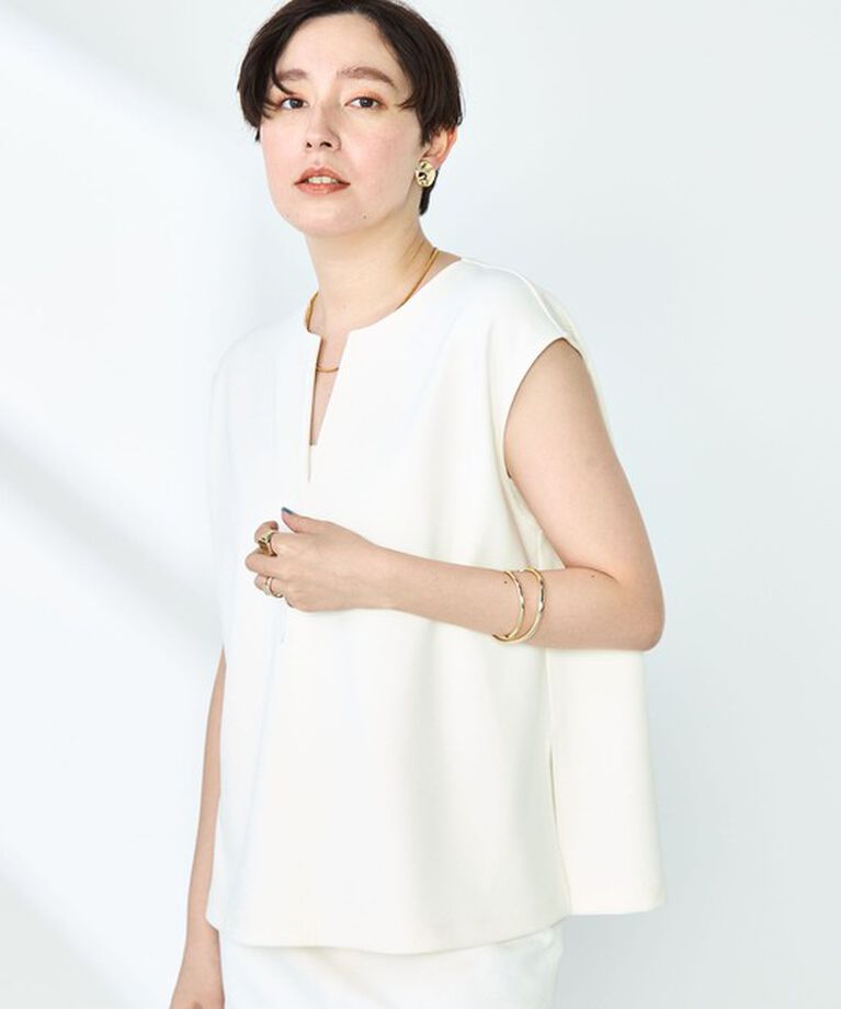 NOLLEY'S sophi「《セットアップ対応》マルチファンクションキーネックプルオーバーカットソー」|Tシャツ・カットソー|オフホワイト