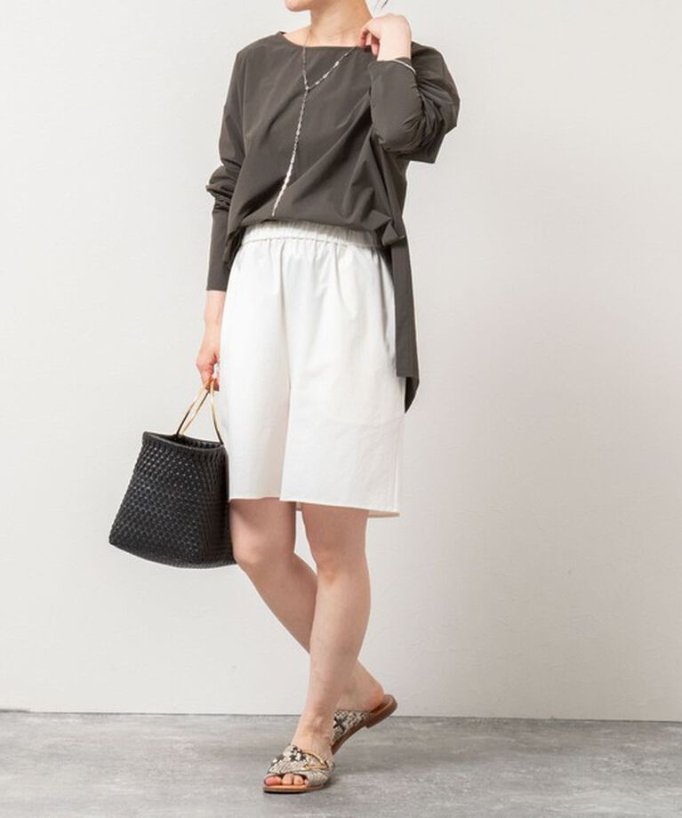NOLLEY'S「《高機能/セットアップ対応》ウォッシャブルラッシュガードボートネックシャツ」|シャツ・ブラウス|
