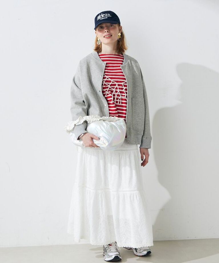 fredy emue「袖ドット釦ボーダープルオーバー」|Tシャツ・カットソー|
