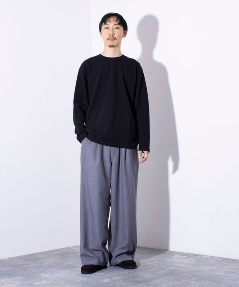 GLOSTER「【GEVACO/ゲバコ】TR タック入り イージーワイドパンツ チェック ワンポイントロゴ」|スラックス|