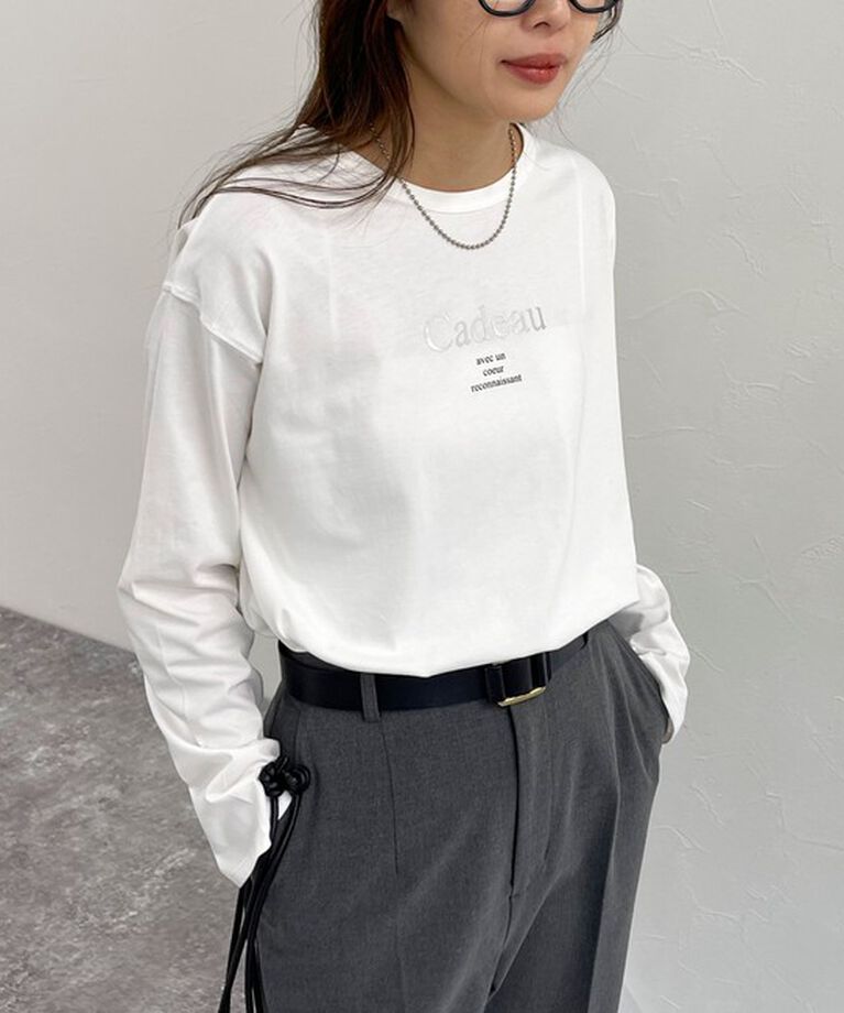 fredy emue「箔プリントシルケットロンTシャツ」|Tシャツ・カットソー|