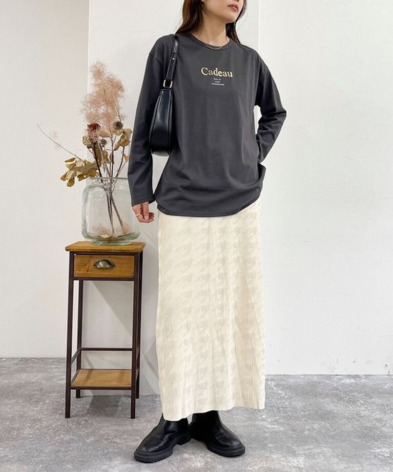 fredy emue「箔プリントシルケットロンTシャツ」|Tシャツ・カットソー|