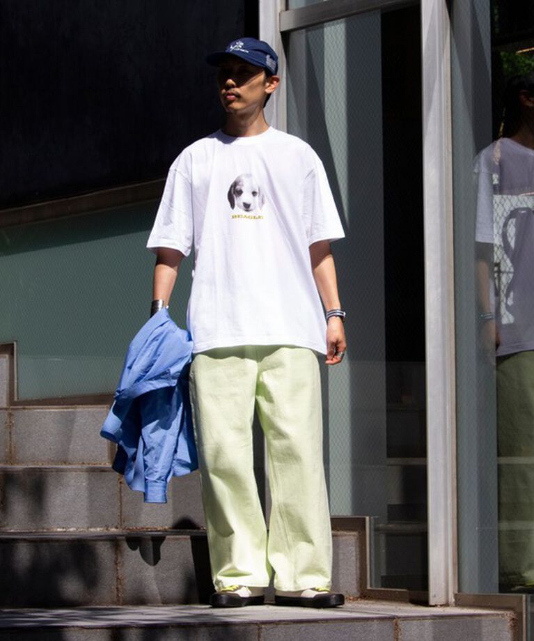 GLOSTER「【新柄追加】【GLOSTER/グロスター】DOG&CAT 犬猫プリントTシャツ」|Tシャツ・カットソー|