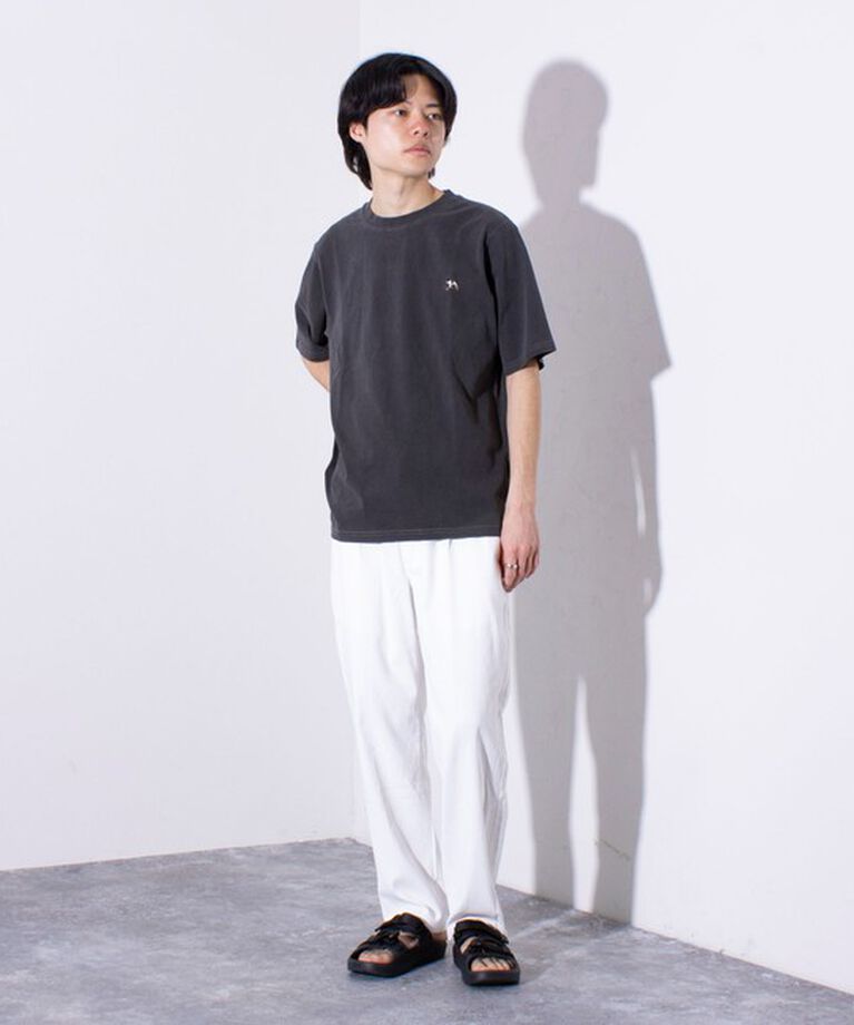 GLOSTER「【GLOSTER/グロスター】16天竺 フレンチブルドッグ刺繍 ショートスリーブTシャツ」|Tシャツ・カットソー|