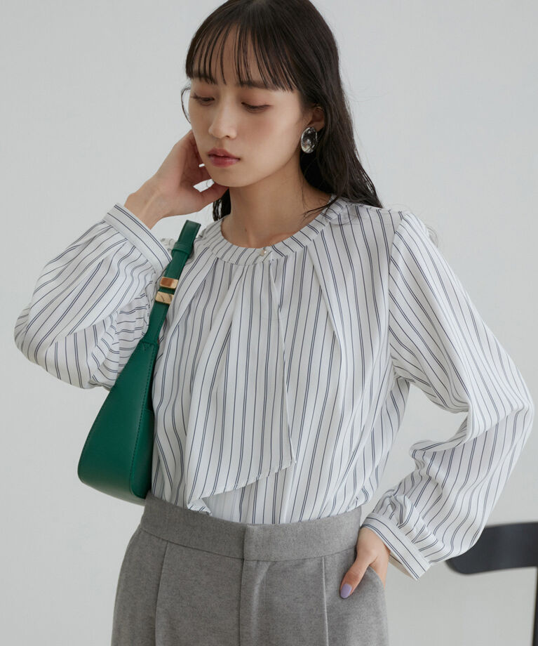 VIS「【WEB限定】フロントラッフルフリルブラウス」|シャツ・ブラウス|