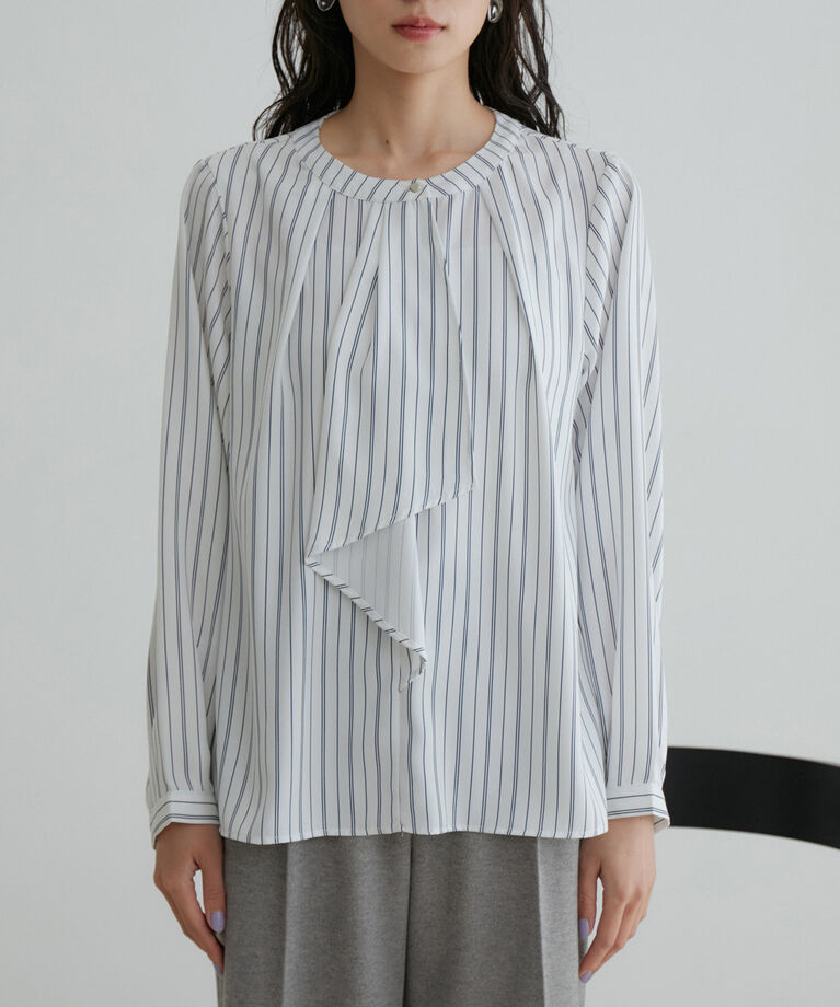 VIS「【WEB限定】フロントラッフルフリルブラウス」|シャツ・ブラウス|