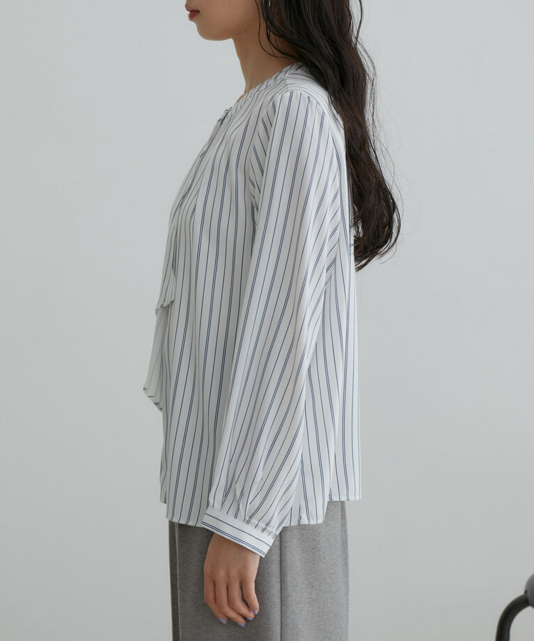 VIS「【WEB限定】フロントラッフルフリルブラウス」|シャツ・ブラウス|