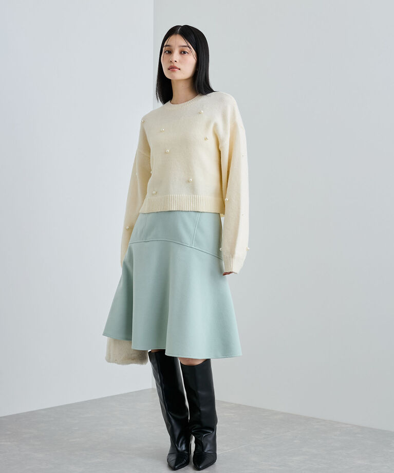 VIS「【WEB/ルミネ店限定】パールボタンニットプルオーバー」|ニット・セーター|