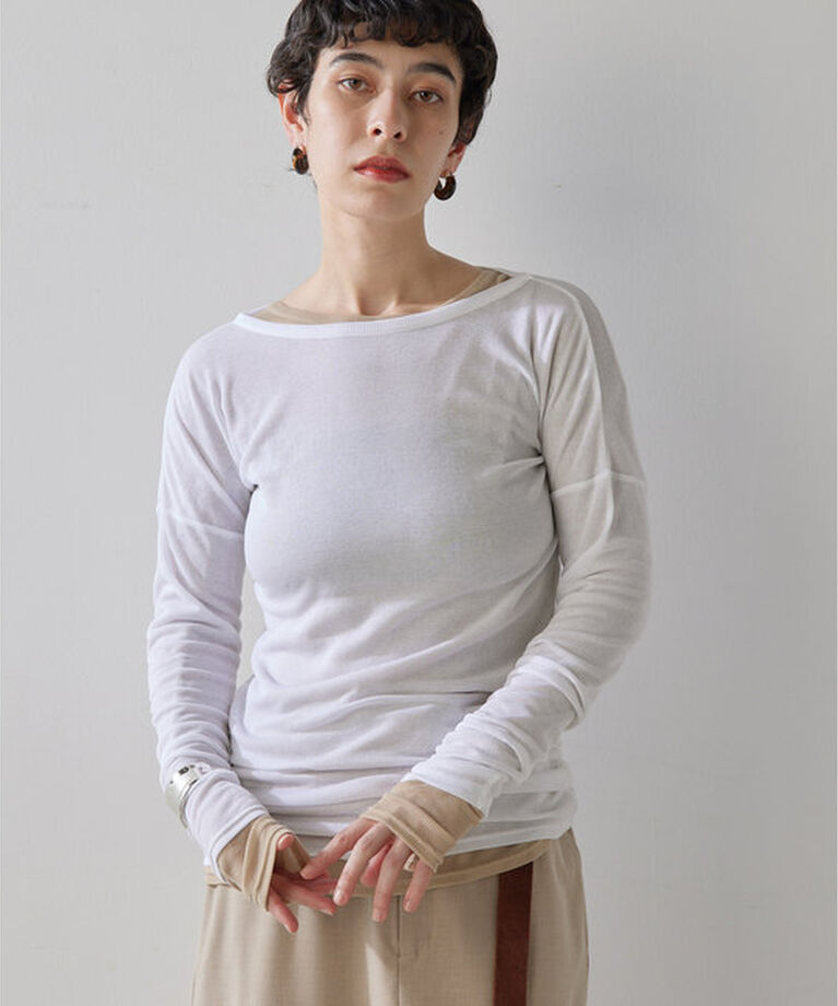 THE PAUSE「【THE PAUSE】シアーテレコロングTシャツ」|Tシャツ・カットソー|