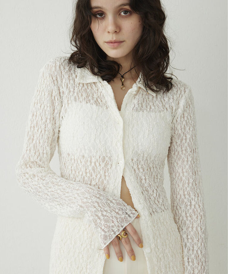 THE PAUSE「【THE PAUSE】ストレッチレースシャツ」|Tシャツ・カットソー|