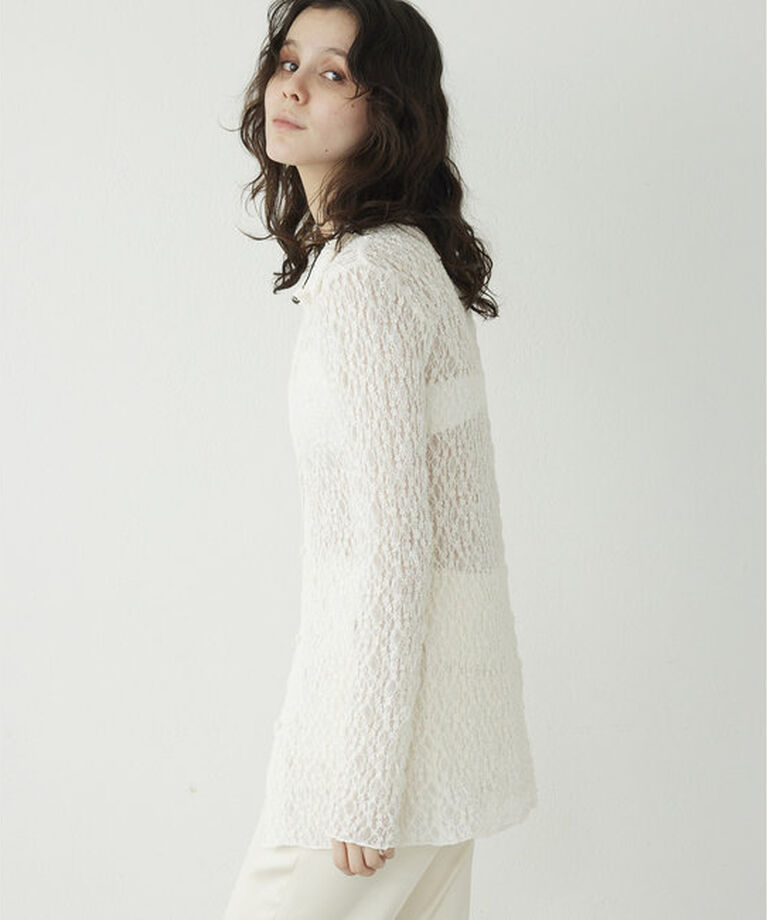 THE PAUSE「【THE PAUSE】ストレッチレースシャツ」|Tシャツ・カットソー|