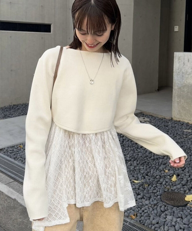  「ヘムニットパッチワークキャミSET」|ニット・セーター|