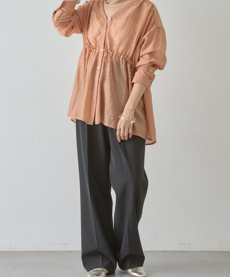  「《トレンドアイテム》《大人の透け感》シアーペプラムブラウス」|シャツ・ブラウス|