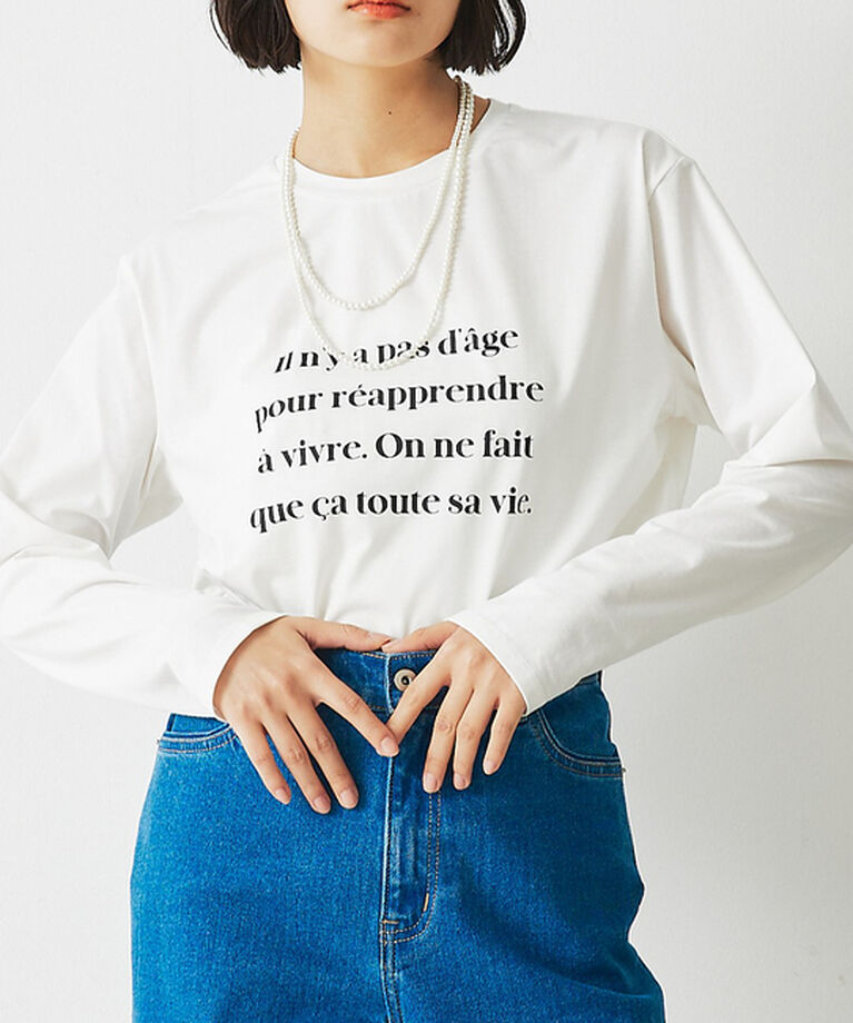 abahouse mavie「【定番/長袖】ロゴロンT」|Tシャツ・カットソー|ホワイト系その他3