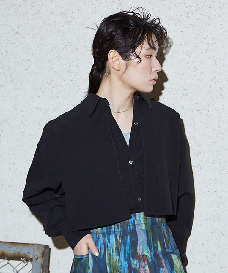 NOMINE「【セットアップ着用可】ロングフライ  ヨーク シャツ」|シャツ・ブラウス|ブラック