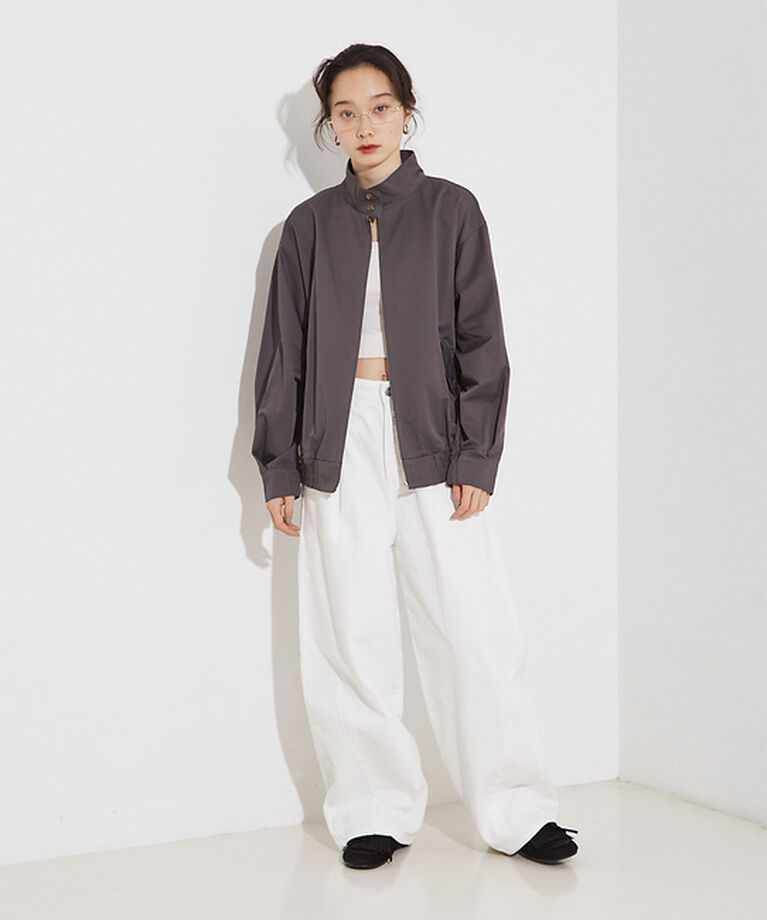 NOMINE「タック ボリューム デニムパンツ」|デニム|