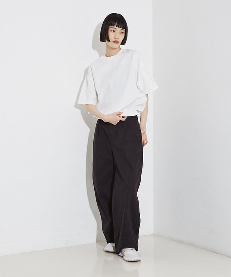 NOMINE「タック ボリューム デニムパンツ」|デニム|