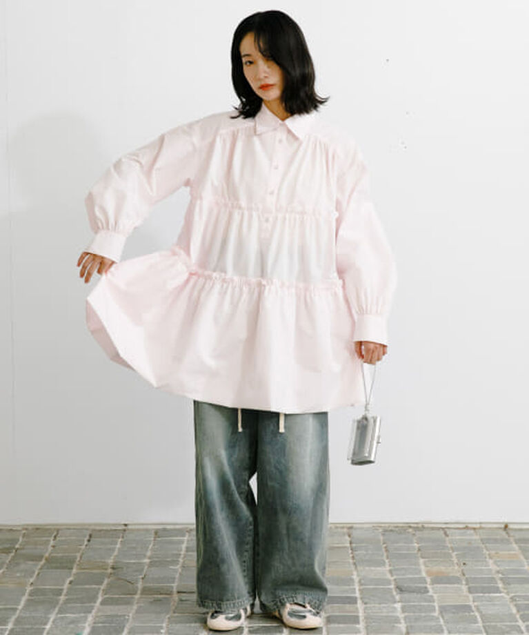  「KBF ティアードバルーンミニワンピース」|ワンピース|PINK