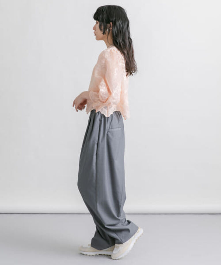  「KBF オーガンジー刺繍クロップドブラウス」|シャツ・ブラウス|
