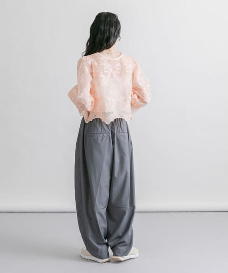  「KBF オーガンジー刺繍クロップドブラウス」|シャツ・ブラウス|