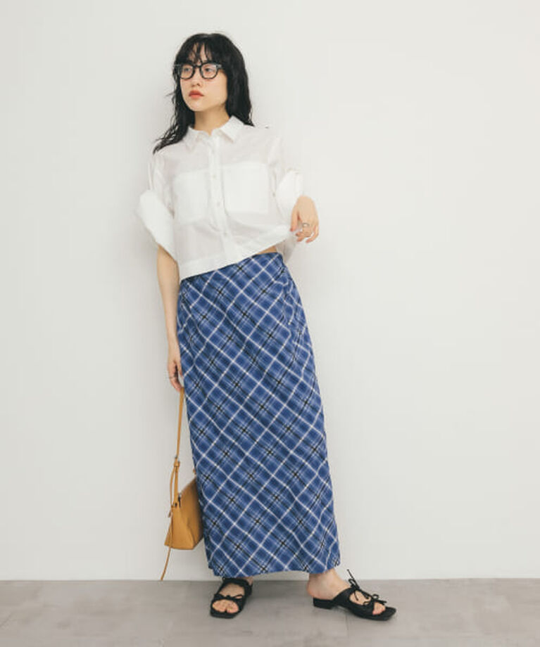  「KBF シアーチェックIラインスカート」|スカート|