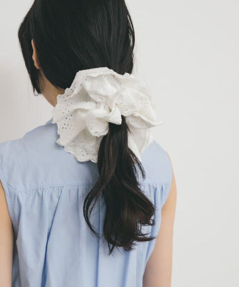 「KBF ダブルレースシュシュ」|ヘアゴム・シュシュ|IVORY