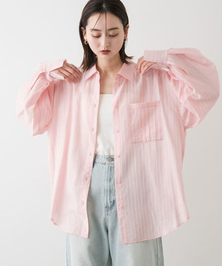 SENSE OF PLACE by URBAN RESEARCH「SENSE OF PLACE タックポケットシアーストライプシャツ」|シャツ・ブラウス|