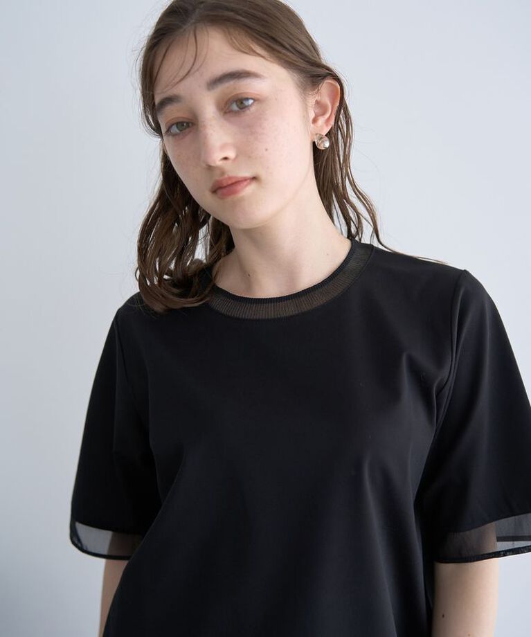 YECCA VECCA「シアーMIXプルオーバー」|Tシャツ・カットソー|