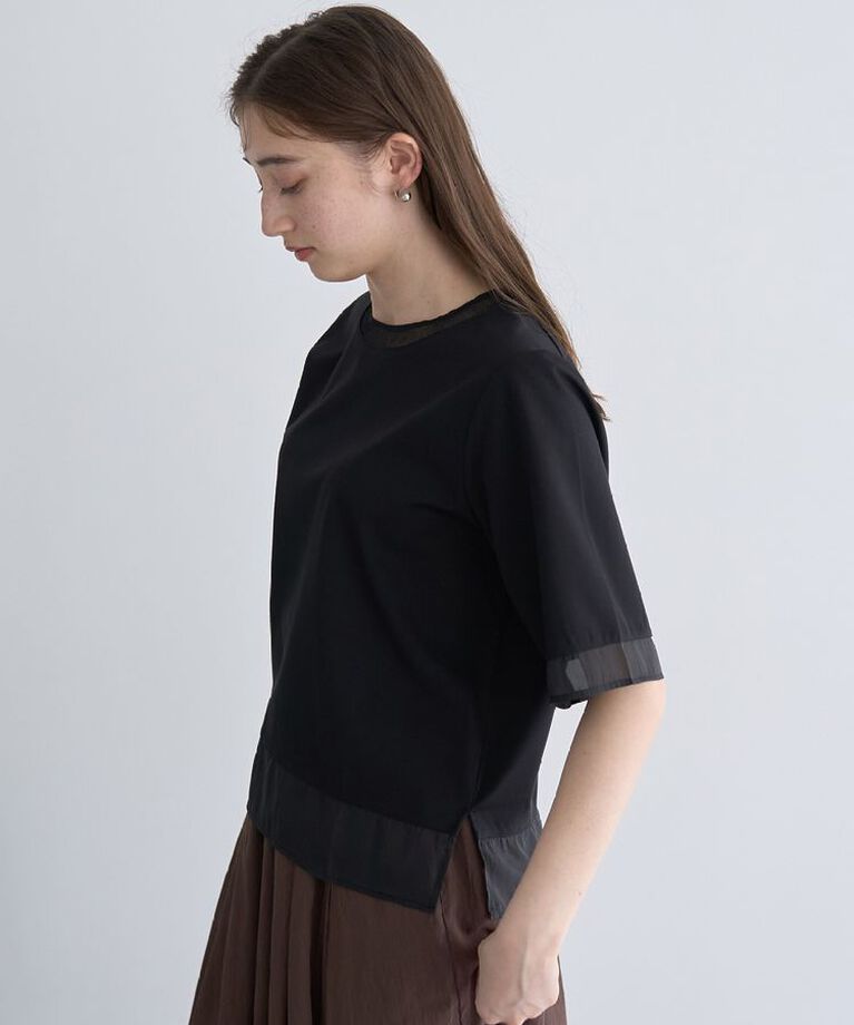 YECCA VECCA「シアーMIXプルオーバー」|Tシャツ・カットソー|