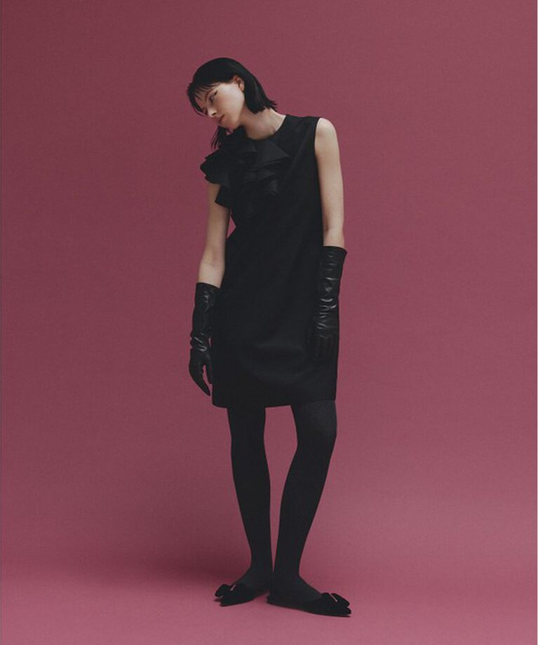 LOULOU WILLOUGHBY「【LOULOU WILLOUGHBY】アシメフリルワンピース」|ワンピース|ブラック