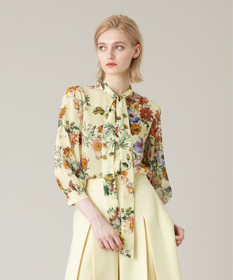 LOULOU WILLOUGHBY「【LOULOU WILLOUGHBY】RATTIシフォンフラワープリントブラウス」|シャツ・ブラウス|