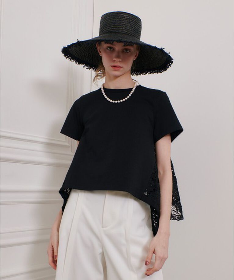 LOULOU WILLOUGHBY「【LOULOU WILLOUGHBY】レースドッキングプルオーバーブラウス」|Tシャツ・カットソー|