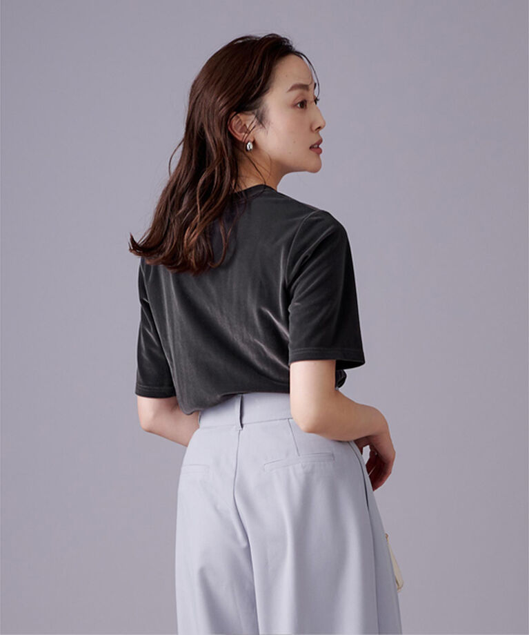 ur's「ベロアハーフスリーブTシャツ」|Tシャツ・カットソー|