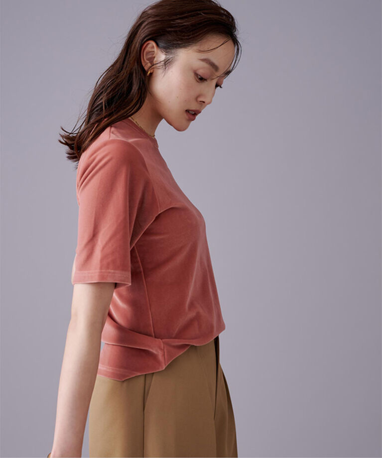 ur's「ベロアハーフスリーブTシャツ」|Tシャツ・カットソー|