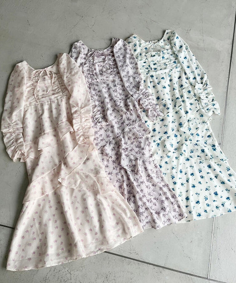  「【推し活collection】シャーリングリボンワンピース」|ワンピース|