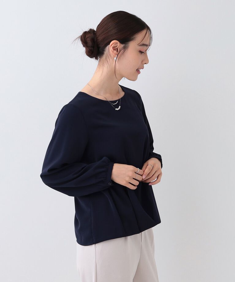 SHOO･LA･RUE「【通勤/セレモニー】さらり軽やか インせず決まる 裾タックブラウス」|シャツ・ブラウス|