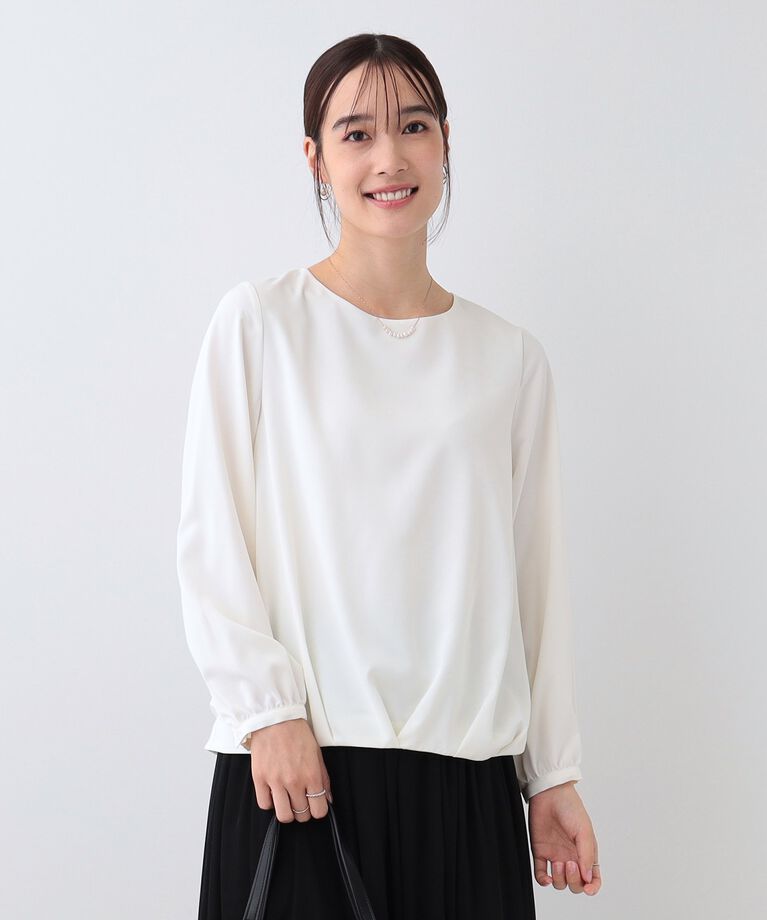 SHOO･LA･RUE「【通勤/セレモニー】さらり軽やか インせず決まる 裾タックブラウス」|シャツ・ブラウス|