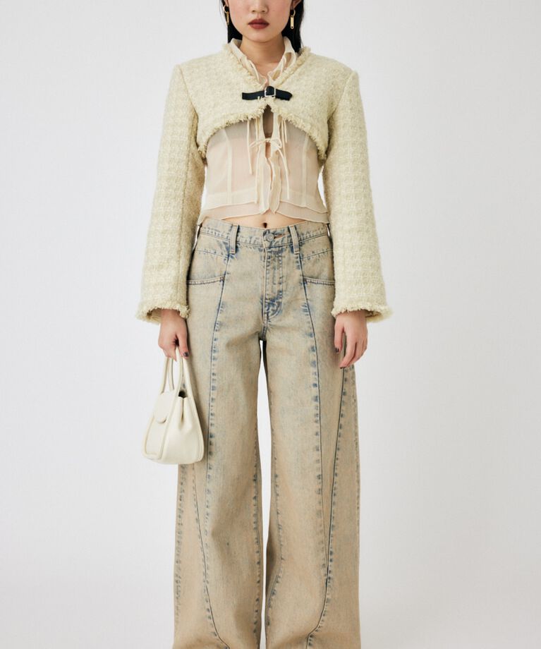 MOUSSY「CURVED LINE CHEMICAL BAGGY」|デニム|L/BLU1