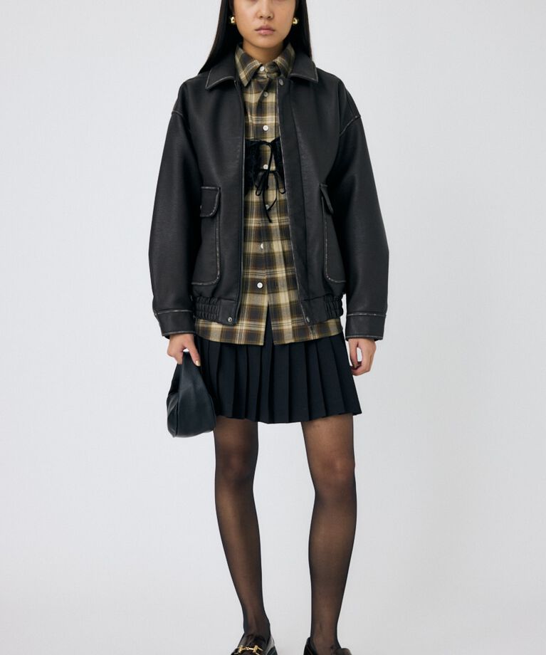 MOUSSY「PLEATED ミニスカート」|スカート|BLK
