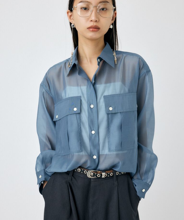 MOUSSY「SHEER CARGOシャツ」|シャツ・ブラウス|